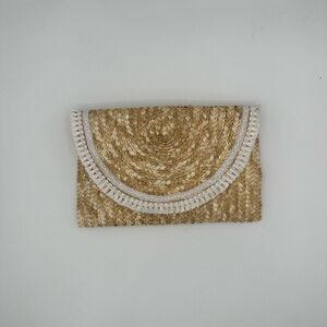 Elegant Tan Woven Clutch